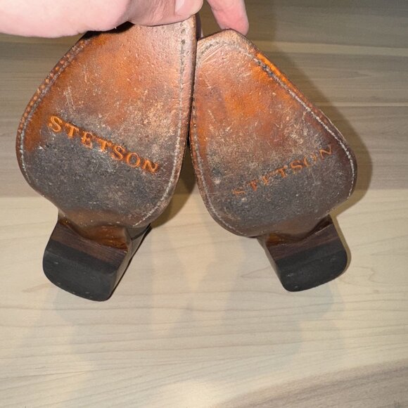 Stetson Casey BRown Leather Embroidered Snip Toe Western Boots Women's 8.5 - Picture 5 of 11